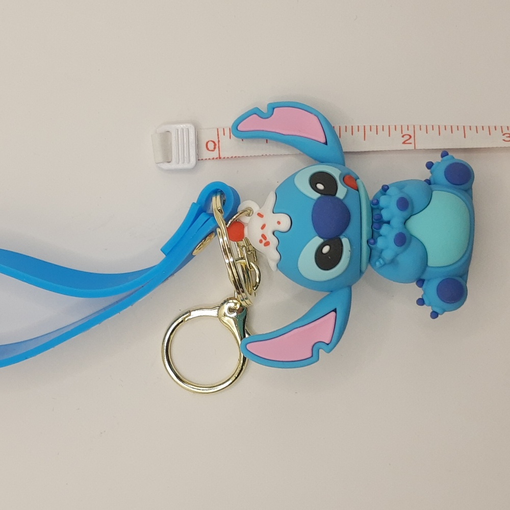 Disney Lilo Stitch Funny Stitch Sundae Silicone 3D Keychain Bag Pendant Keyring - Picture 5 of 13